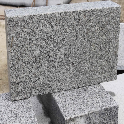 G358 silver grey granite bushhammered surface wall stone